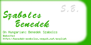 szabolcs benedek business card